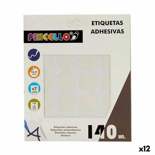Etiquetas adhesivas Pincello 1711078 Blanco 22 x 49 mm Manzana (12 Unidades)