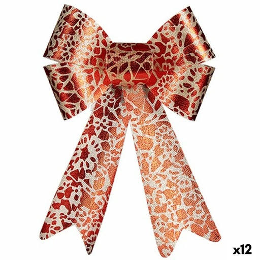 Lazo Krist+ HJ1-12007 Rojo Dorado 16 x 24 x 4 cm Adorno Navideño (12 Unidades)