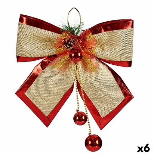 Lasso Krist+ Red Golden 33 x 9 x 33 cm Christmas bauble (6 Units)