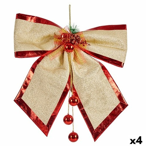 Lazo Krist+ 01467 Rojo Dorado 53 x 50 x 9 cm Adorno Navideño (4 Unidades)
