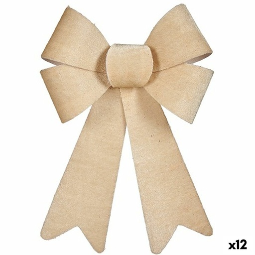 Lazo Krist+ HJ1-12042 Beige 16 x 24 x 4 cm Adorno Navideño (12 Unidades)