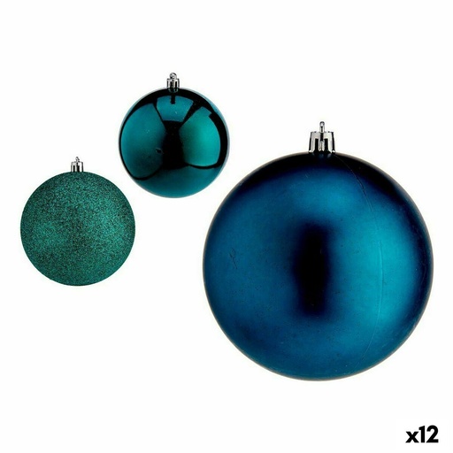 Set de Bolas de Navidad Krist+ 00769 Azul Plástico (12 Unidades)