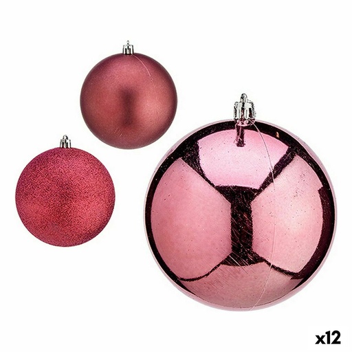 Set de Bolas de Navidad Krist+ 00799 Rosa Plástico (12 Unidades)
