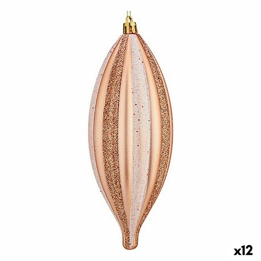 Christmas Decorations Set Krist+ 00904 Copper PVC Streched 3 x 3 x 18 cm (12 Units)