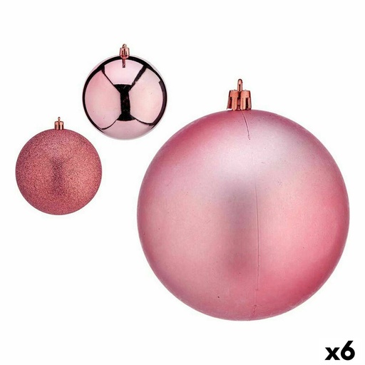 Set de Bolas de Navidad Krist+ 00810 Rosa Plástico (6 Unidades)