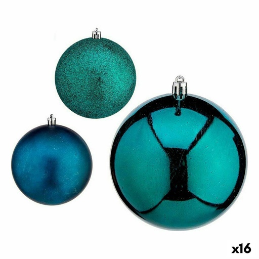 Set de Bolas de Navidad Krist+ 00829 Azul Plástico (16 Unidades)