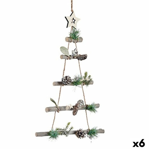 Christmas bauble Krist+ 95851 Brown Silver Wood Plastic Christmas Tree 34 x 5 x 65 cm (6 Units)