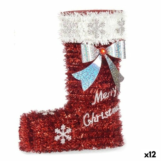 Calcetín de Navidad Krist+ 19CD064 Polipropileno PET Calcetín de Navidad Espumillón