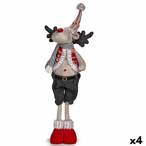 Christmas Reindeer Krist+ FG09-PX21383A Red Grey Christmas Reindeer 13 x 65 x 18 cm (4 Units)