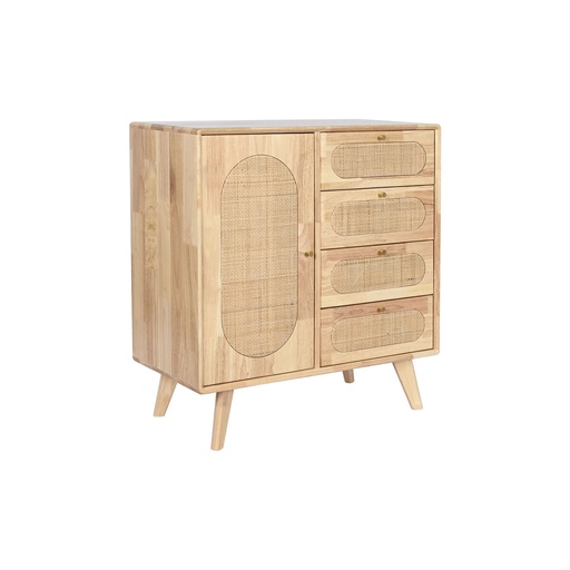 Aparador DKD Home Decor Natural Metal Ratán Madera de caucho 73,5 x 35 x 78 cm