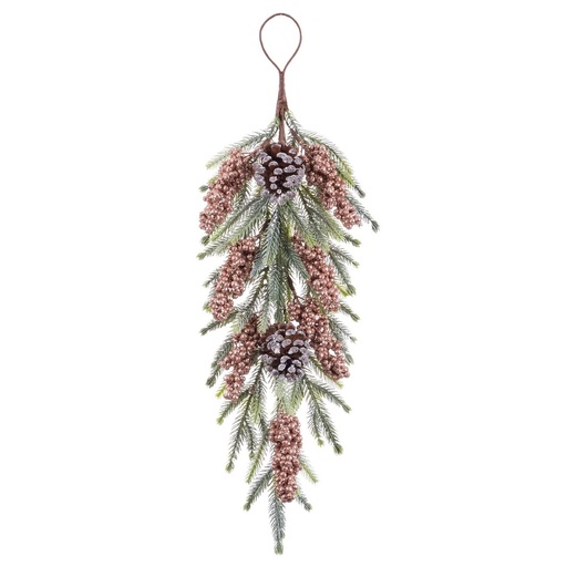Door Hanger Multicolour Copper Plastic Pineapples Christmas 63 cm 20 X 9 X 63 CM