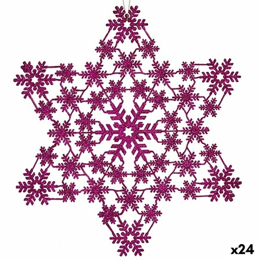 Adorno Navideño Estrella Fucsia 29 x 0,1 x 32 cm (24 Unidades)
