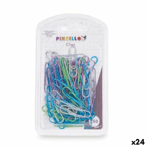 Clips Pincello 385 Multicolour Metal Medium (24 Units)