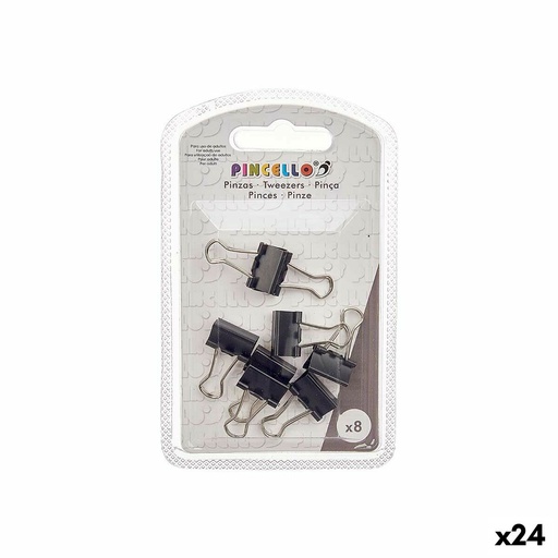 Clamps Pincello 390 Black Metal Clip Small (24 Units)