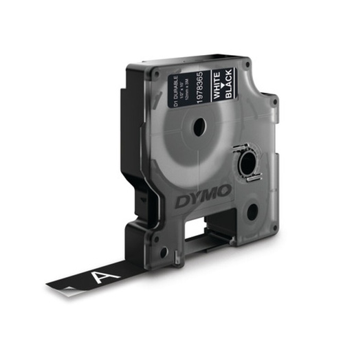 Cinta Laminada para Rotuladoras Dymo LM D1 Negro Blanco/Negro