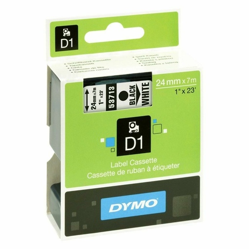 Cinta Laminada para Rotuladoras Dymo S0720930 Blanco/Negro Negro/Blanco 24 mm