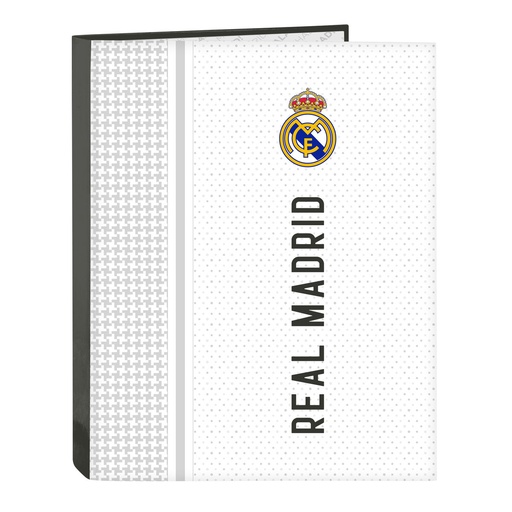 Carpeta de anillas Real Madrid C.F. Blanco Gris A4 26.5 x 33 x 4 cm