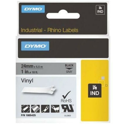Cinta Laminada para Rotuladoras Dymo ID1-12 Blanco Negro 12 mm x 5,5 m