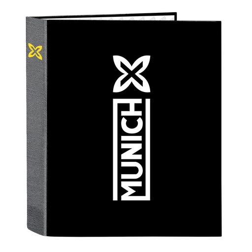Ring binder Munich Topo Black A4 27 x 33 x 6 cm