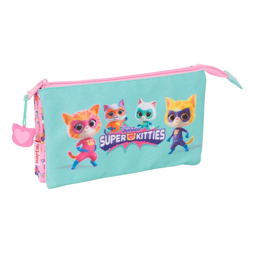 Holdall SuperKitties Pink Turquoise 22 x 12 x 3 cm