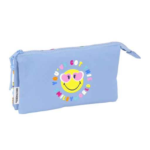 Holdall Smiley Joyful Multicolour Light Blue 22 x 12 x 3 cm