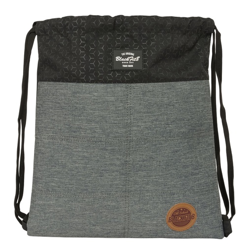 Backpack with Strings BlackFit8 Old school Black Grey 35 x 40 x 1 cm