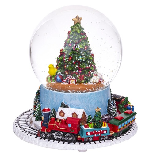 Bola de Nieve Multicolor Bola de Navidad Tren 16,5 x 16,5 x 16,5 cm