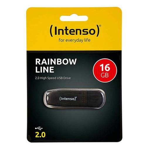 Memoria USB INTENSO Rainbow Line 16 GB Negro Intenso