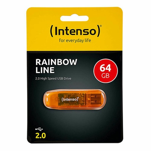 Memoria USB INTENSO Rainbow Line 64 GB Naranja