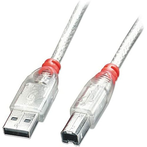 Cable USB A a USB B LINDY 41753 Blanco Transparente