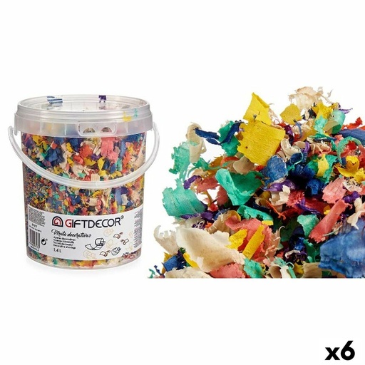 Decorative Shavings Gift Decor VIRUTA-MULTICOLOR Multicolour 1,4 L (6 Units)