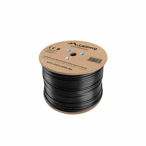 Cable de Red Rígido FTP Categoría 5e Lanberg LCF5-21CU-0305-BK Negro 305 m