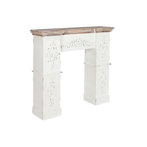 Frontal de chimenea Home ESPRIT Blanco Natural Abeto Madera MDF 120 x 29,5 x 116 cm