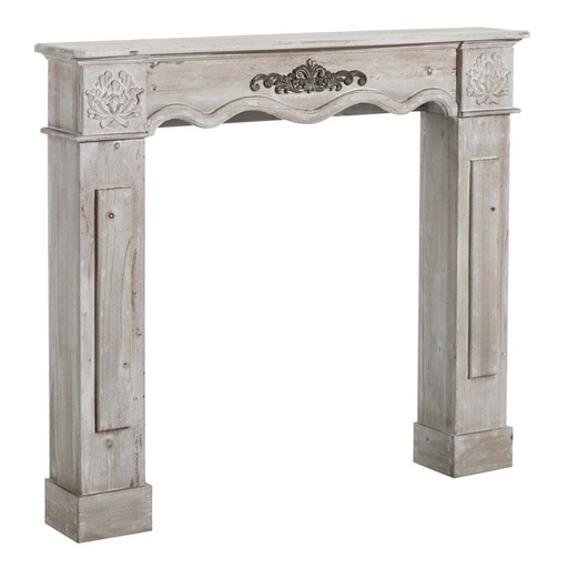Frontal de chimenea Blanco Madera de abeto Madera MDF 116 x 20 x 102 cm 82 x 77 cm