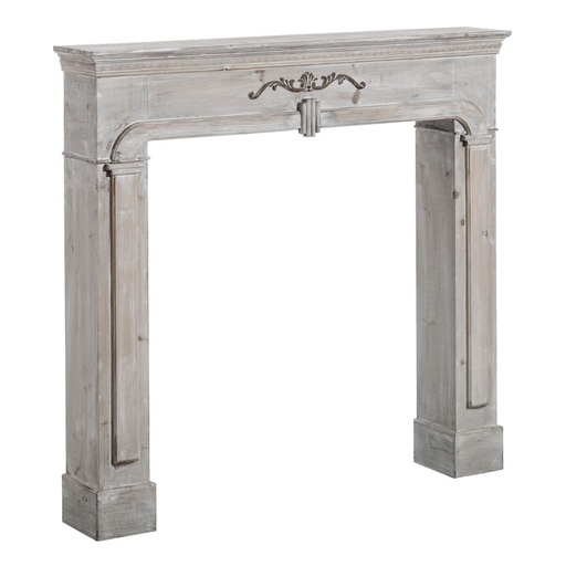 Frontal de chimenea Blanco Madera de abeto Madera MDF 105 x 17,5 x 99 cm