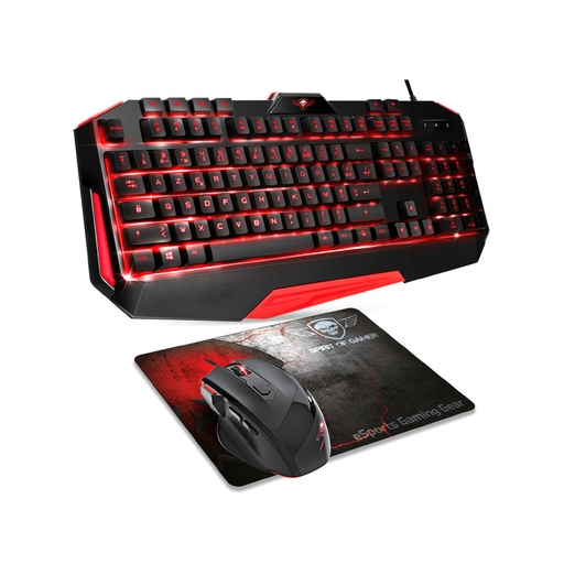 Teclado y Ratón Spirit of Gamer SOG-3IN1-ES Negro Rojo AZERTY