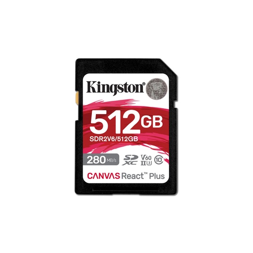 Tarjeta de Memoria SDXC Kingston Technology Canvas React Plus 512 GB