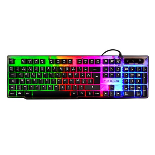 Teclado The G-Lab Keyz Neon Negro Qwerty Español QWERTY