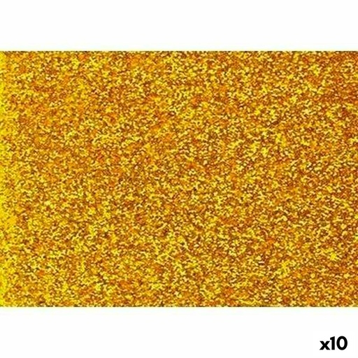 Eva Rubber Fama Golden 20 x 30 cm Glitter (10 Units)