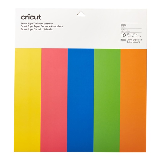 Self Adhesive Card for Cutting Plotter Cricut Bril.Bows Yellow Blue Red Green Orange