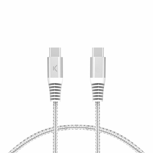 Cable USB-C a USB-C KSIX Blanco