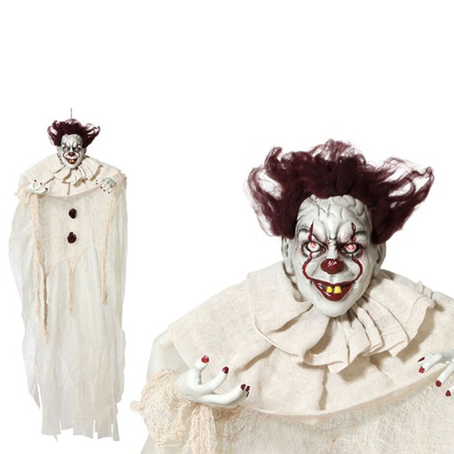 Figura de Payaso Malvado Halloween Beige 130 x 96 x 14 cm (3 Unidades)