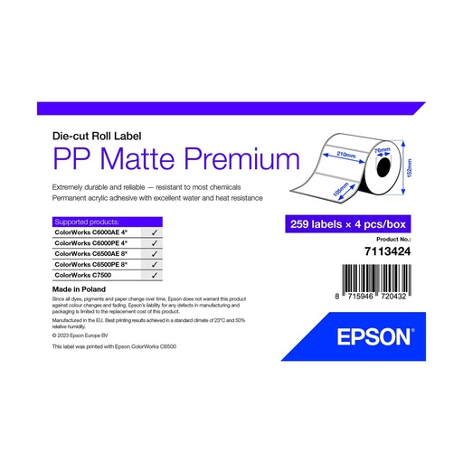 Printer Paper Epson 7113424 White (4 Units)