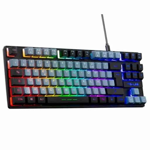Teclado The G-Lab KEYZ CAESIUM Negro Gris Azerty Francés