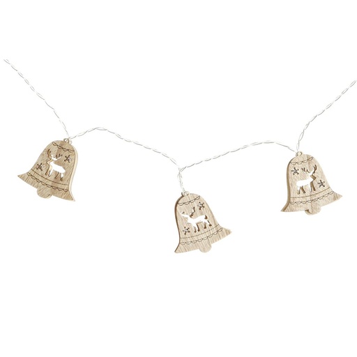 Guirnalda de Luces LED DKD Home Decor Reno Campanas Marrón 6,5 x 1,4 x 5,8 cm