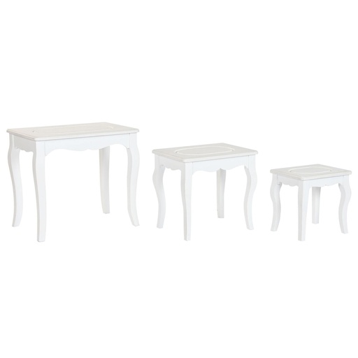 Mesa auxiliar Home ESPRIT Blanco Gris claro 53 x 35 x 47 cm