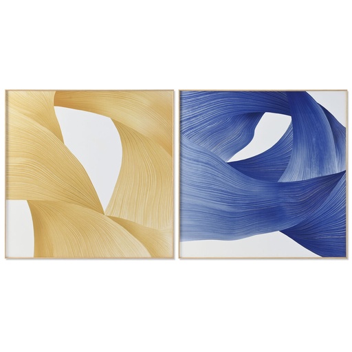 Cuadro Home ESPRIT Aluminio Madera MDF 120 x 3,5 x 120 cm
