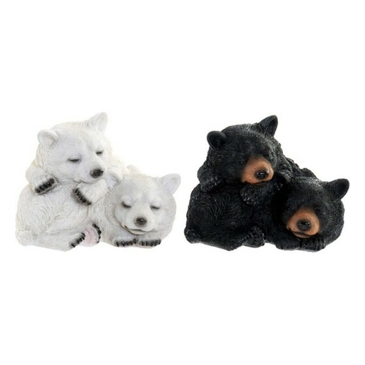 Decorative Figure DKD Home Decor White Black 14,5 x 14,5 x 11 cm Resin (2 Units)