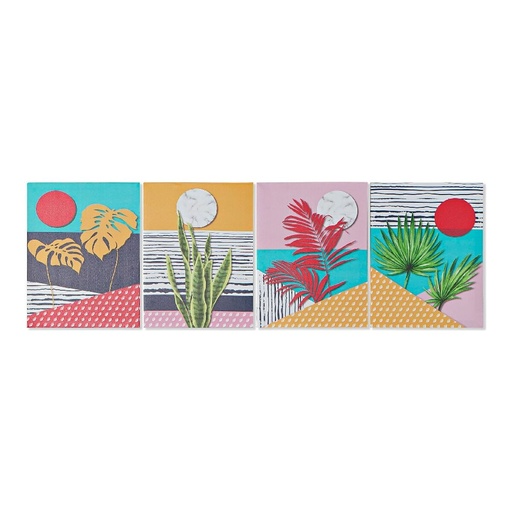 Canvas DKD Home Decor Tropical Canvas MDF Wood 30 x 1,8 x 40 cm