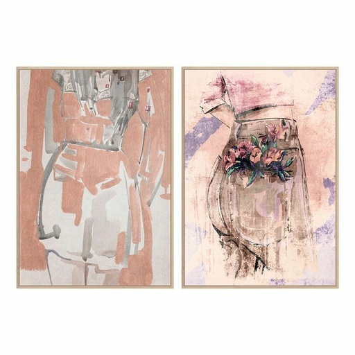 Lienzo DKD Home Decor Poliestireno Lienzo Mujer